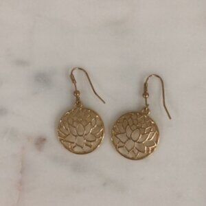 Gold Lotus Flower Earrings